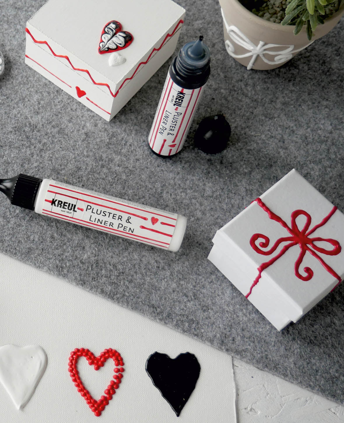 KREUL Pluster & Liner Pen 3er Set, 3 verschiedene Farben à 29 ml