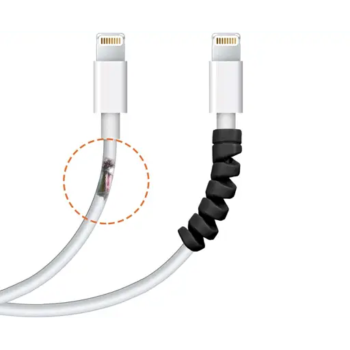 (4er Set) Silikon Kabel Spirale Flexibler Kabel Bruchschutz Knickschut