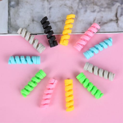 (4er Set) Silikon Kabel Spirale Flexibler Kabel Bruchschutz Knickschut