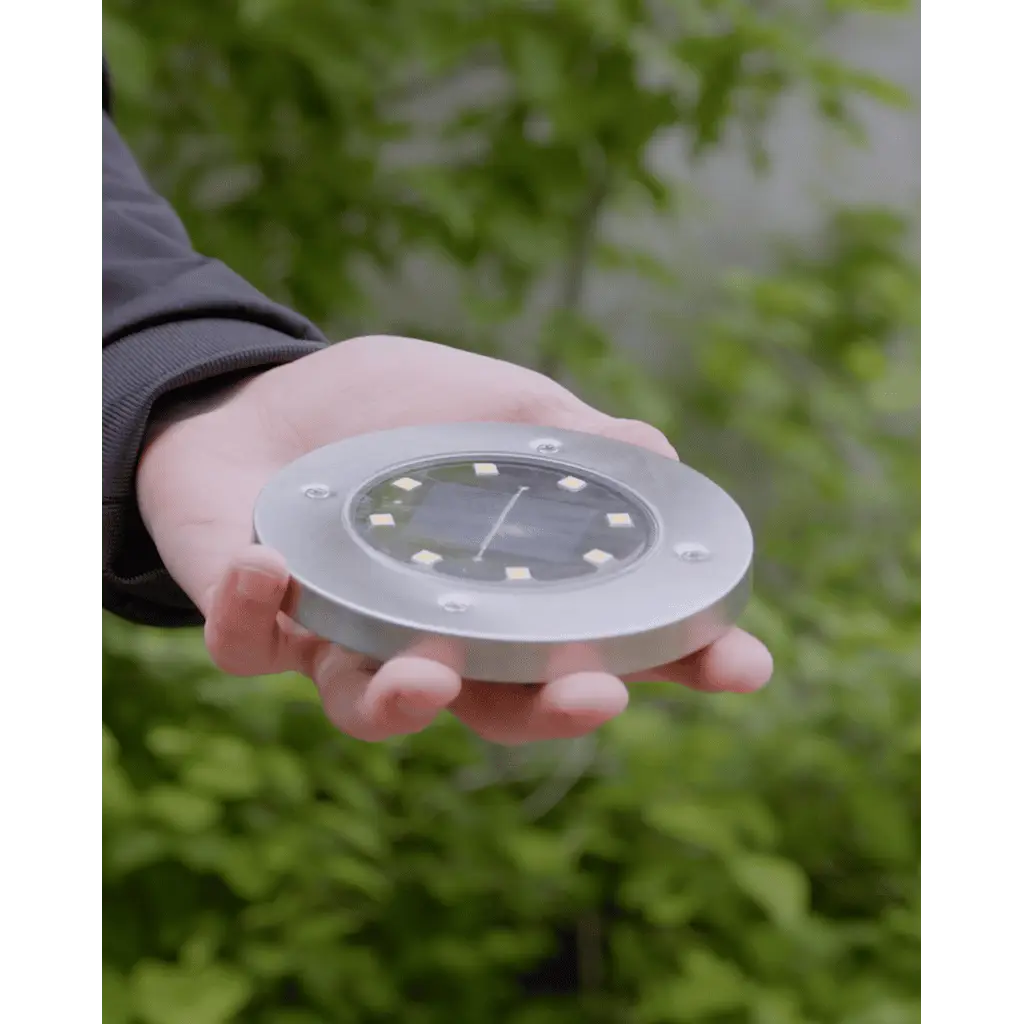 Wasserfeste Solar LED Lampe / Webgeleuchtung aus Edelstahl, 4 Stk.