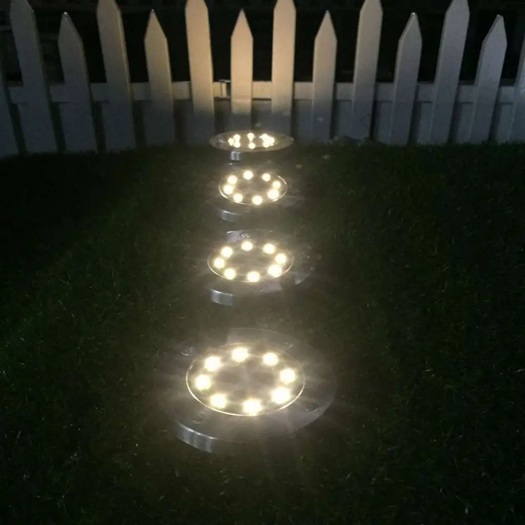 Wasserfeste Solar LED Lampe / Webgeleuchtung aus Edelstahl, 4 Stk.
