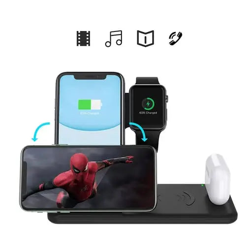 4in1 Apple Watch / Smartphone / AirPods 15W Qi Fast Charging Ladegerät