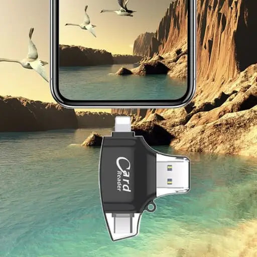 *4in1 USB Mini Kartenlesegerät Card Reader Lightning / Micro USB / USB