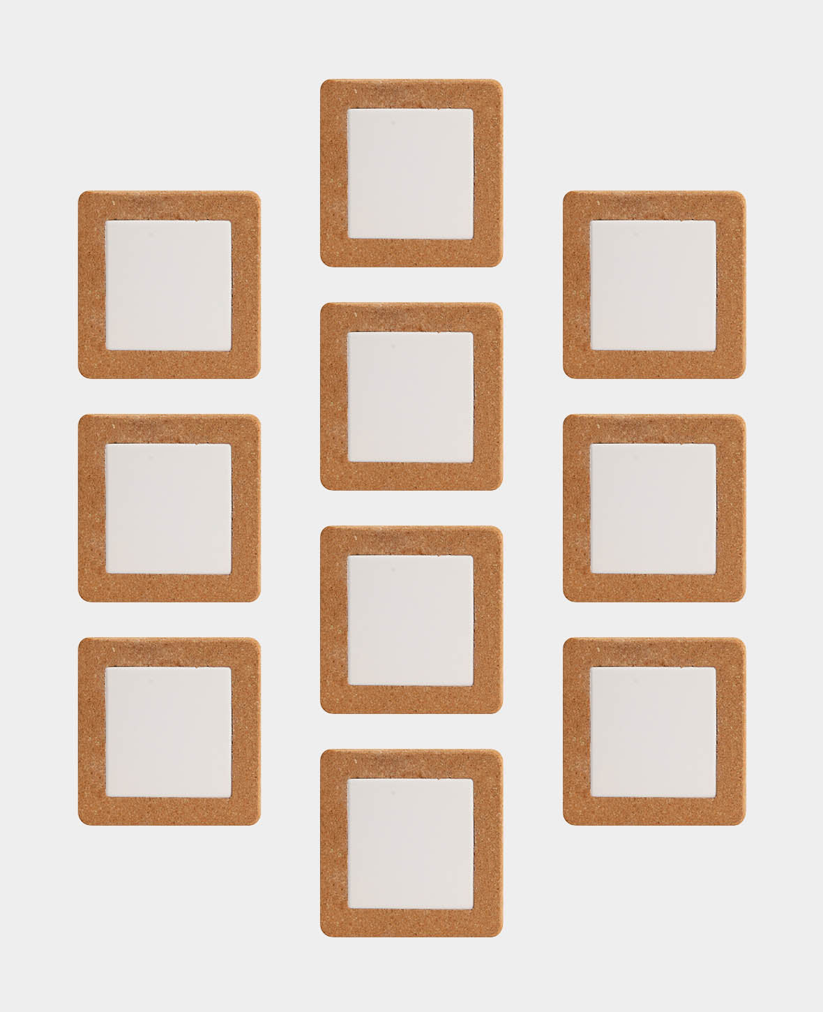 Cork Coasters, Brown & White, 15 x 15 cm, 10 pcs.