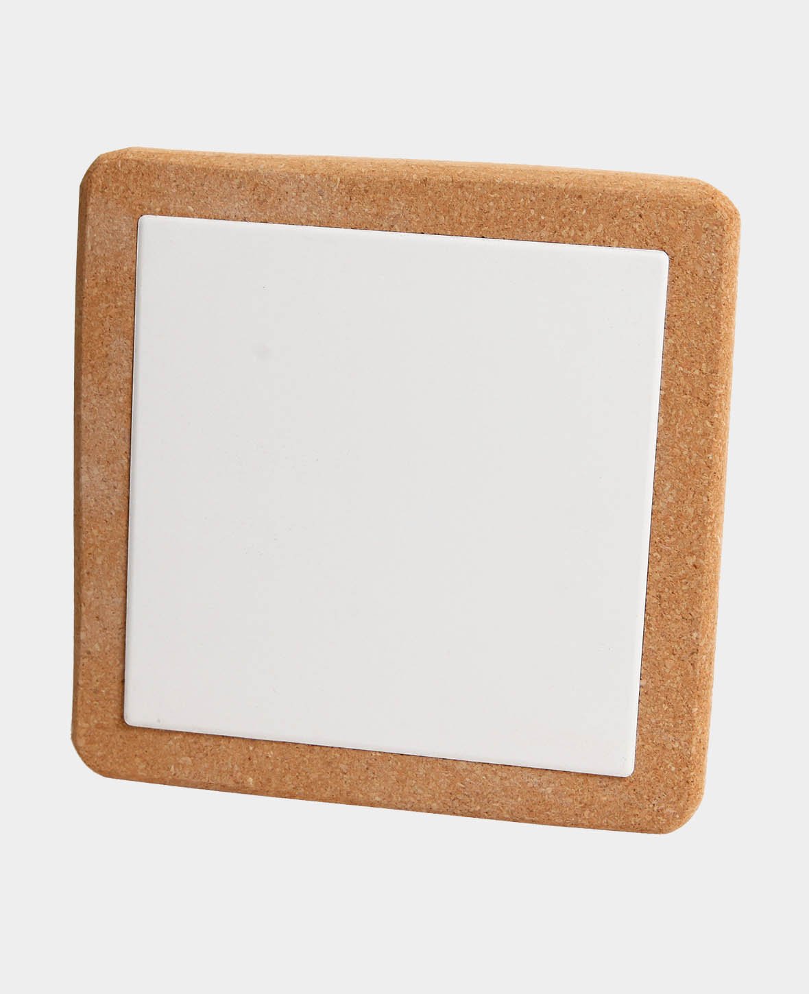 Cork Coasters, Brown & White, ø 19 cm