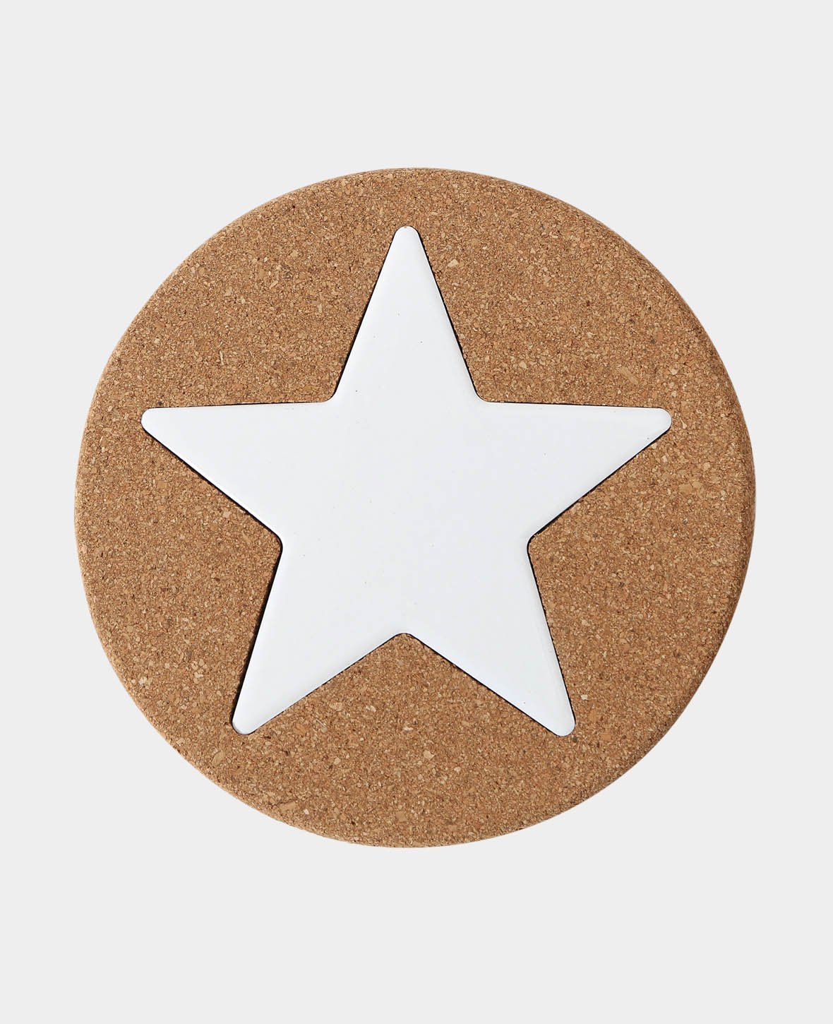 Cork Coaster Star, Brown & White, ø 20 cm