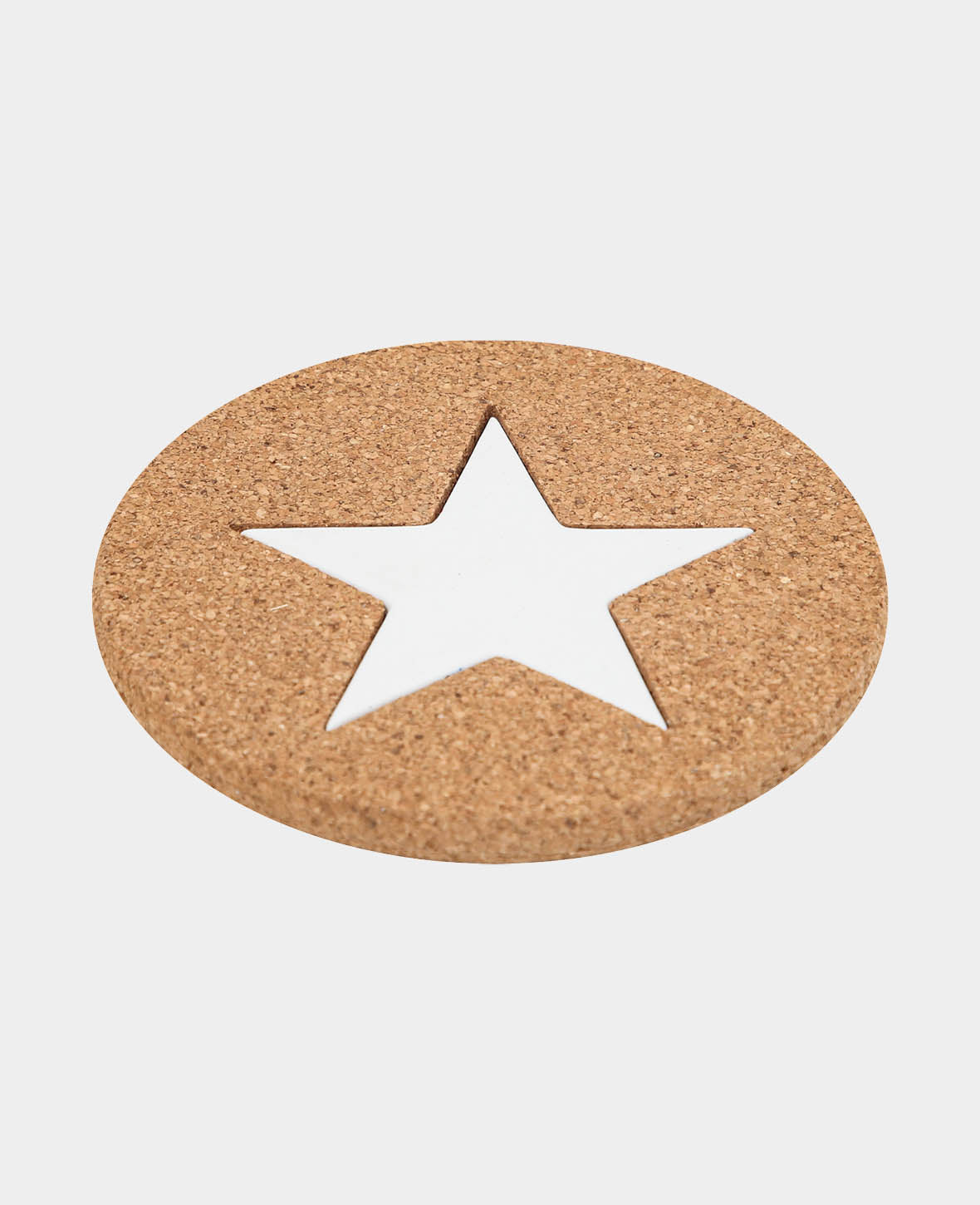 Cork Coasters Star, Brown & White, ø 15 cm, 5 pcs.