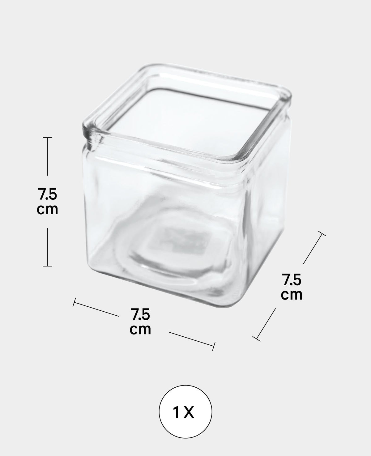 Tealight holder, 7.5 x 7.5 x 7.5 cm