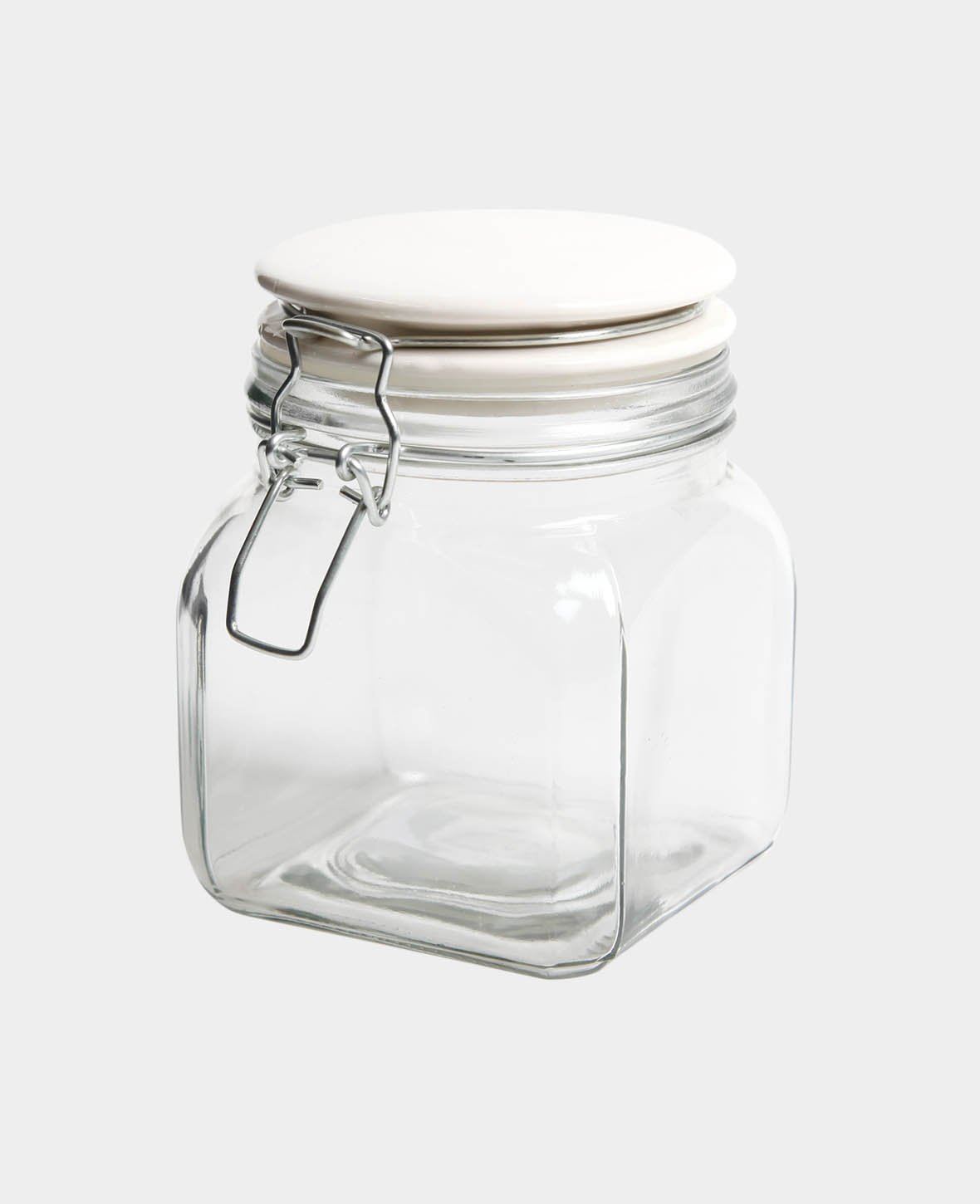 Storage jar with ceramic lid, 11 x 11 x 11 cm, 650 ml