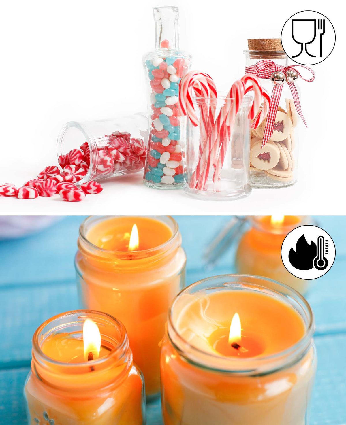 Teelichtglas mit Bügel, Transparent, ø 9.5 x 8.5 cm