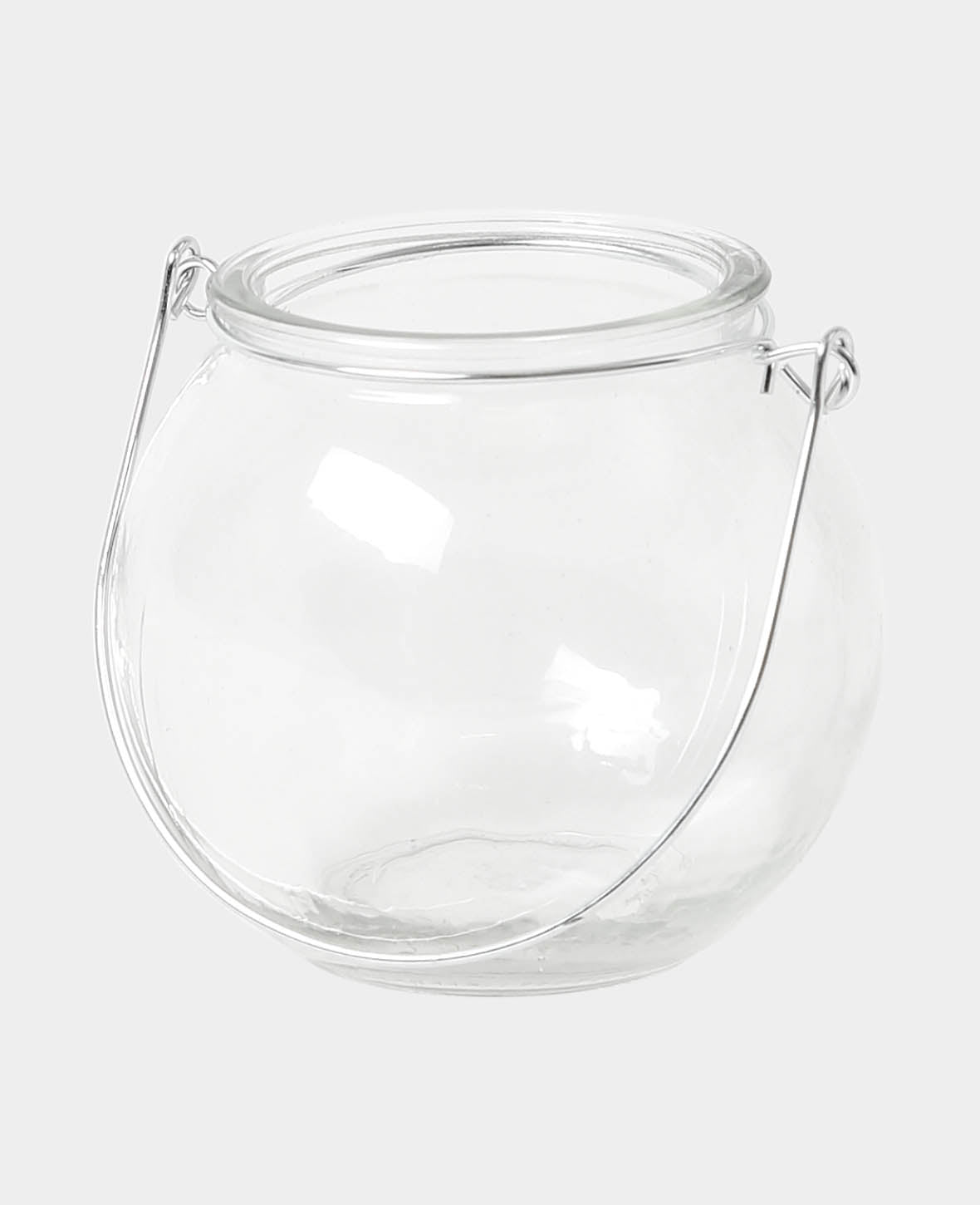 Teelichtglas mit Bügel, Transparent, ø 9.5 x 8.5 cm