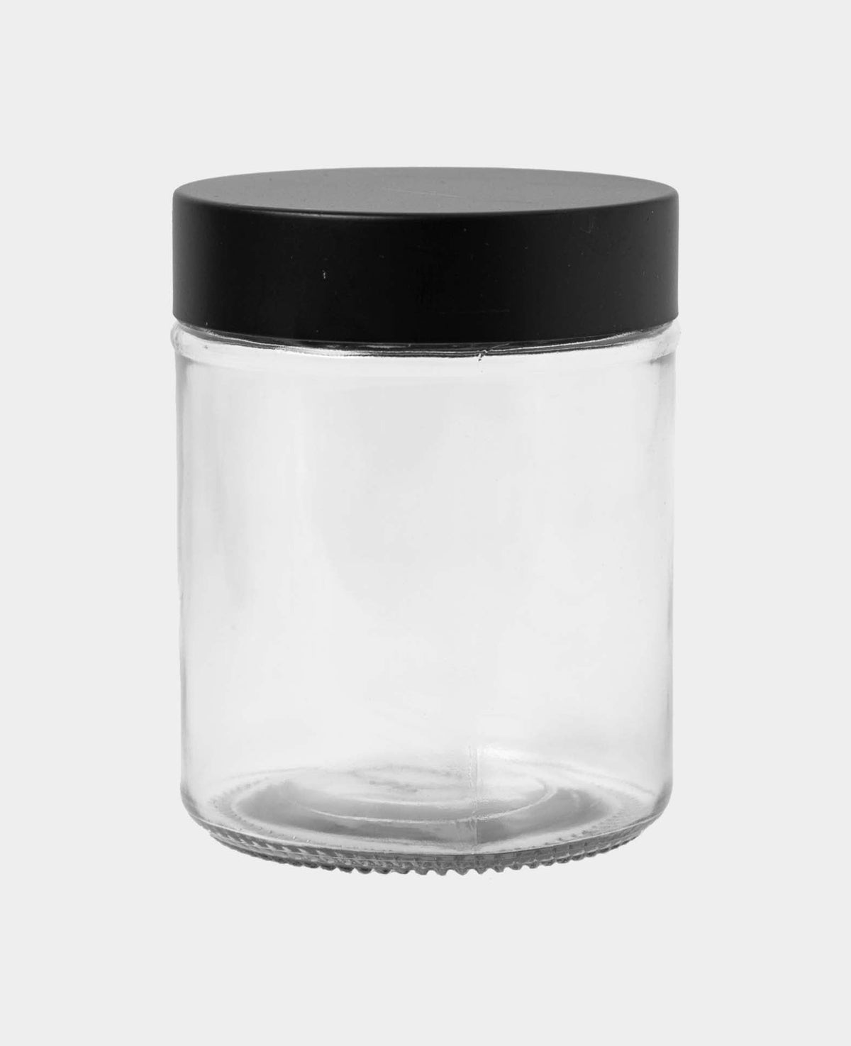 Glass with lid, ø 10 x 12.7 cm, decorative glass for filling with black screw cap, storage or decorative glass