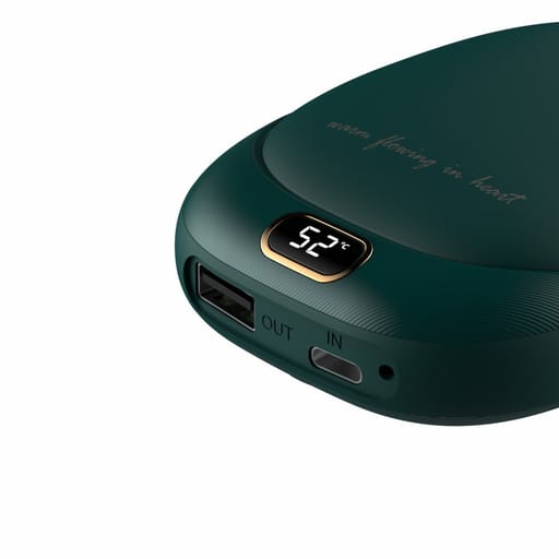 (5V/2.1A) 2in1 10000mAh USB Powerbank Ladegerät + Handwärmer - Dunkelgrün