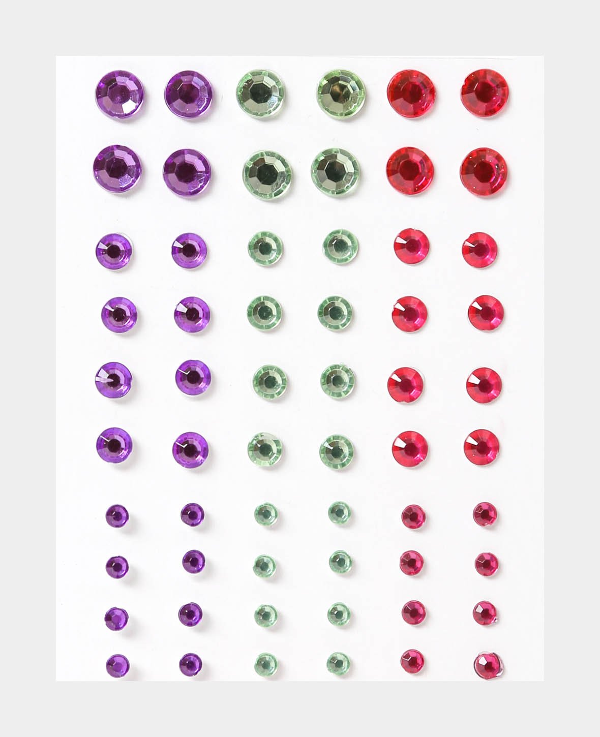 Set de stickers en cristal II, multicolore, env. ø 4-8 mm, 60 pcs