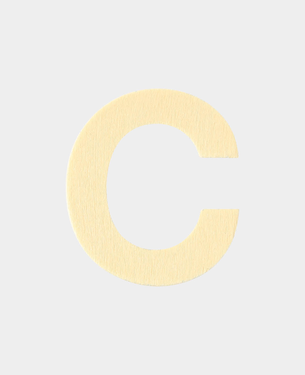 Wooden letter C, 3.5 x 0.3 x 4 cm, brown, 1 pc.