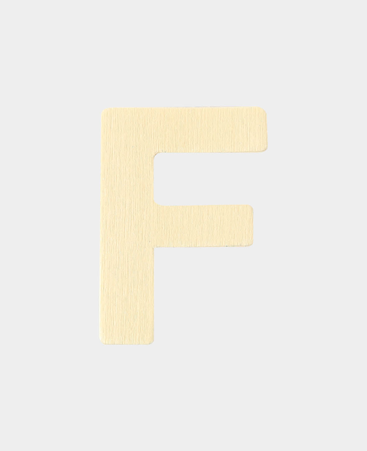 Wooden letter F, 2.8 x 0.3 x 4 cm, Brown, 1 pc.