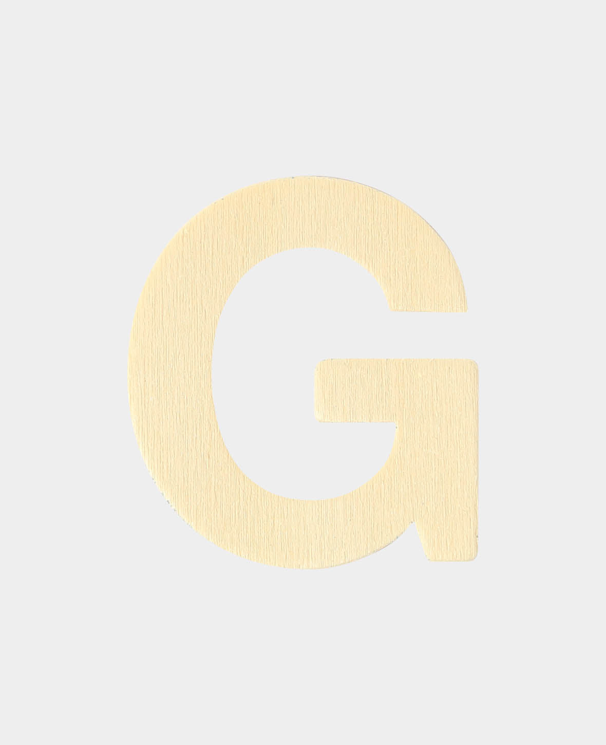 Wooden letter G, 3.5 x 0.3 x 4 cm, brown, 1 pc.