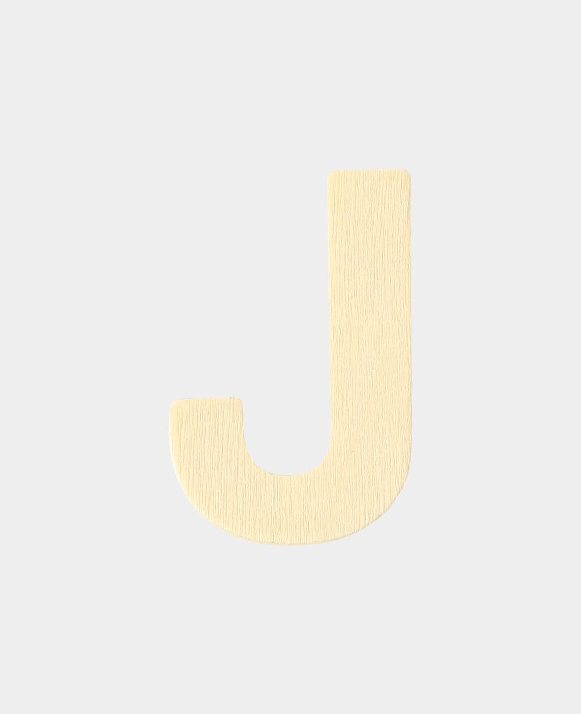 Wooden Letter J, 2.6 x 0.3 x 4 cm, Brown, 1 pc.