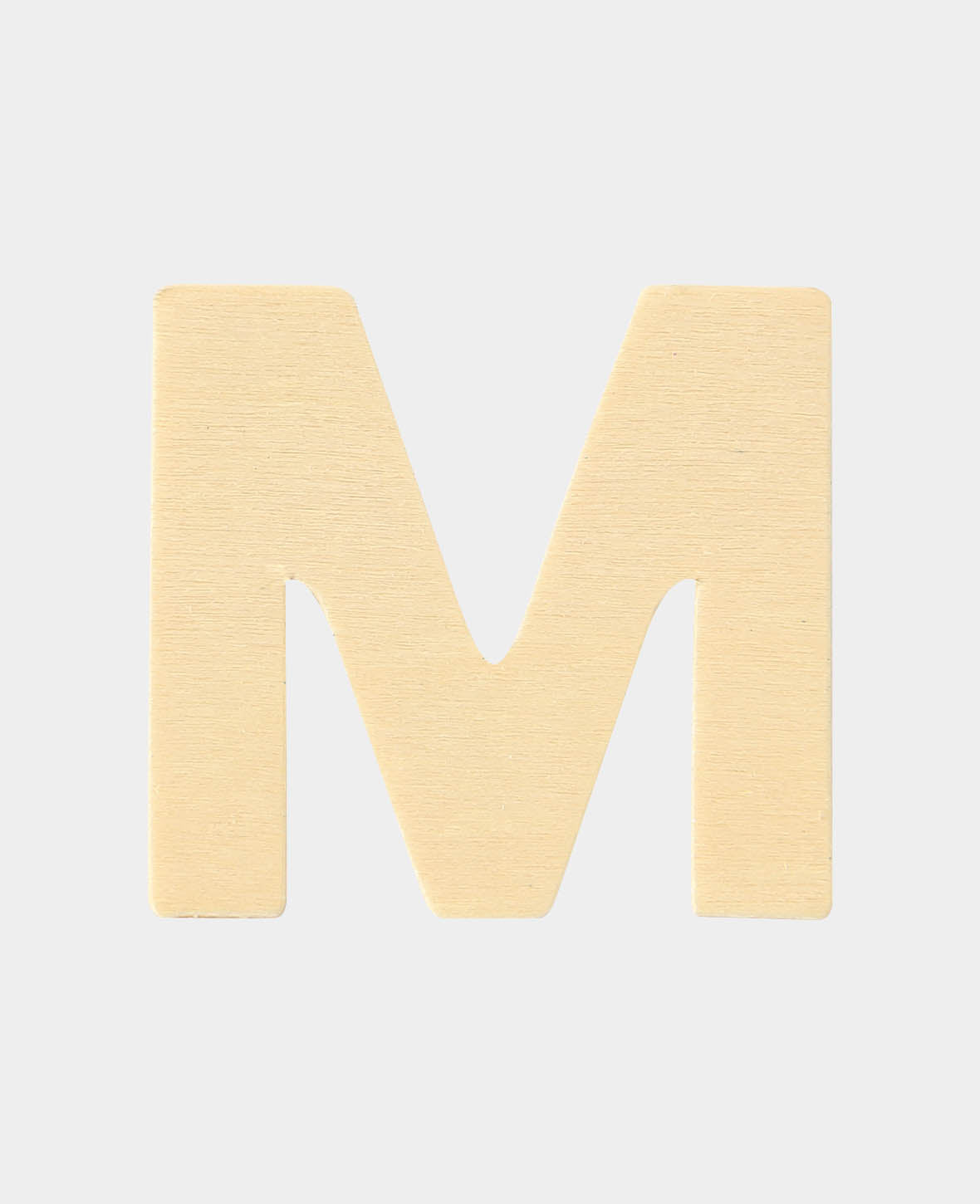 Wooden Letter M, 4.3 x 0.3 x 4 cm, Brown, 1 pc.