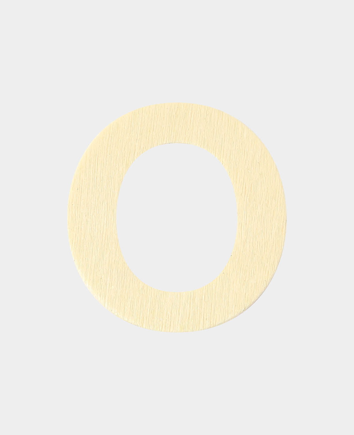 Wooden letter O, 3.8 x 0.3 x 4 cm, brown, 1 pc.