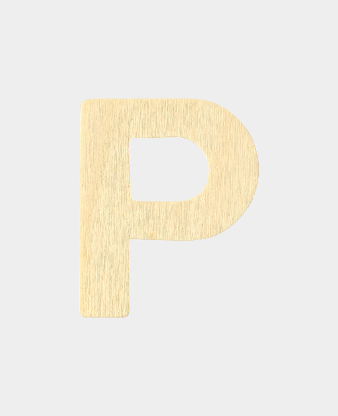 Wooden letter P, 3.3 x 0.3 x 4 cm, Brown, 1 pc.