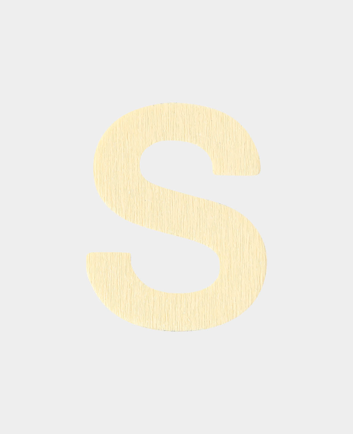Wooden letter S, 3.2 x 0.3 x 4 cm, Brown, 1 pc.