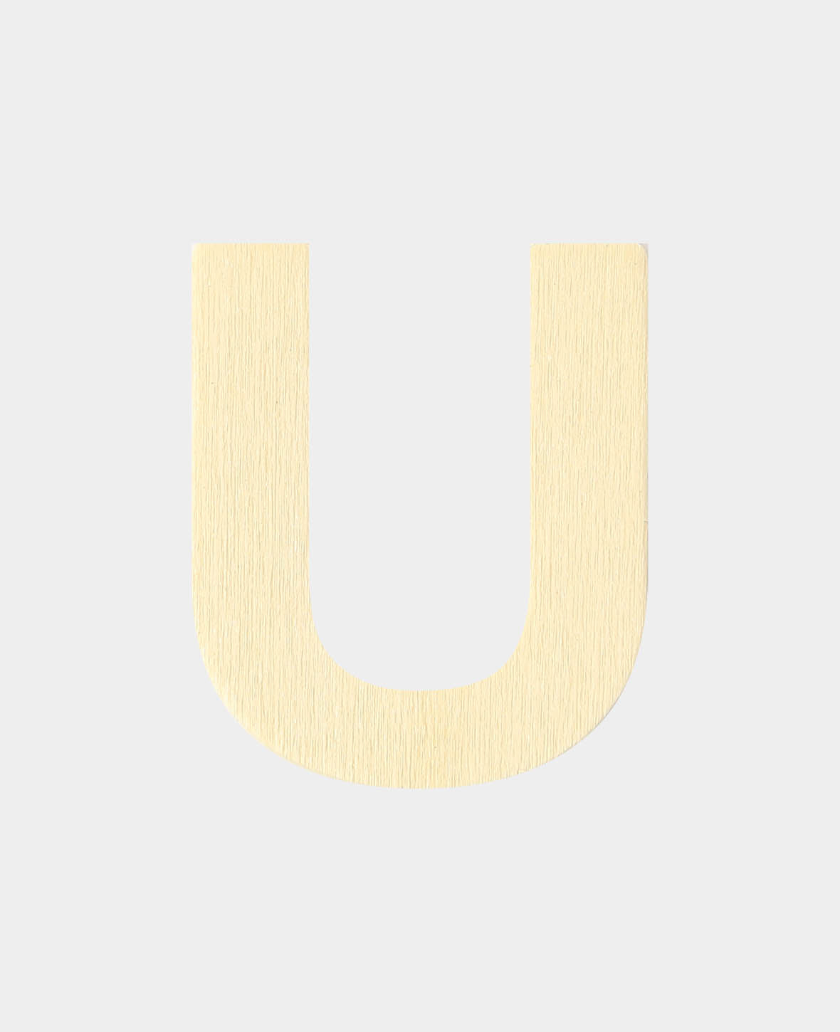 Wooden letter U, 3.3 x 0.3 x 4 cm, Brown, 1 pc.