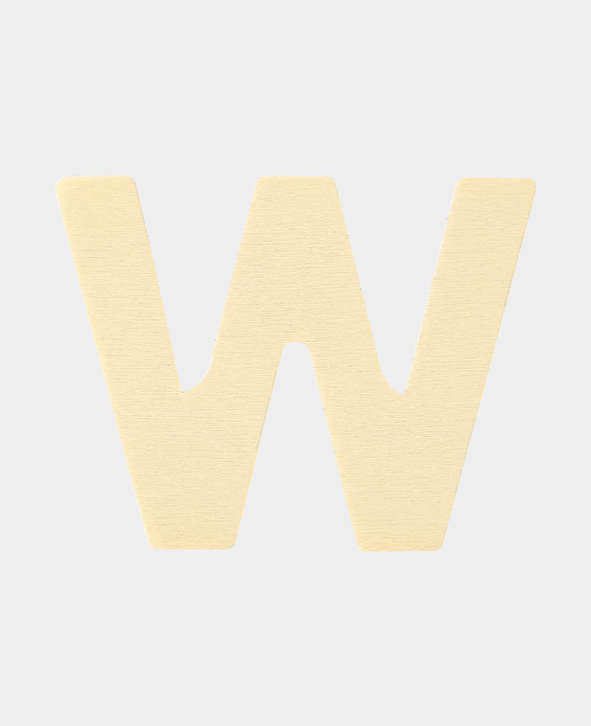 Wooden Letter W, 5.1 x 0.3 x 4 cm, Brown, 1 pc.