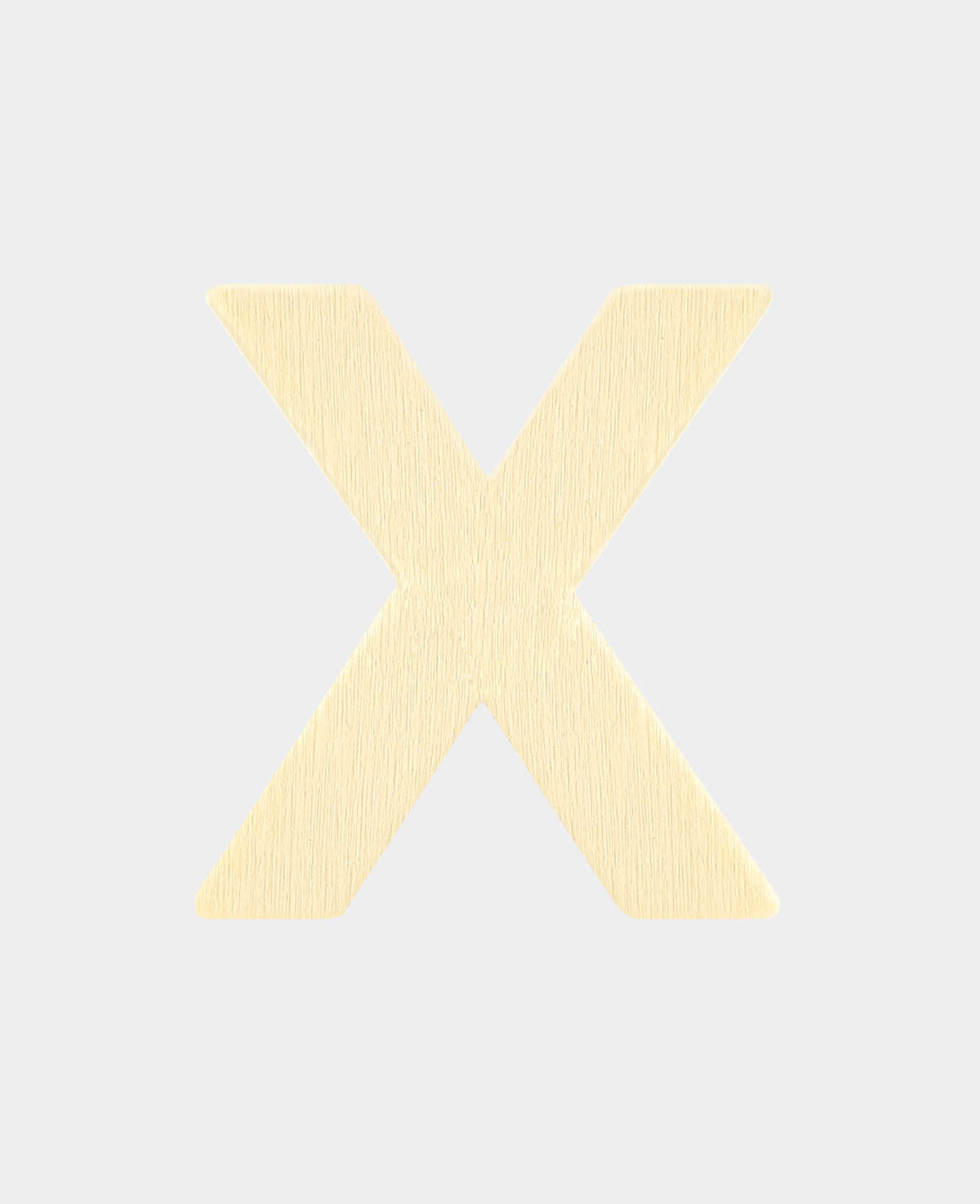 Wooden letter X, 3.7 x 0.3 x 4 cm, brown, 1 pc.