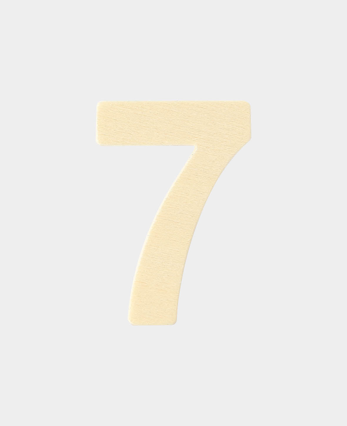 Wooden number 7, approx. 2.8 x 0.3 x 4 cm, plywood number, brown