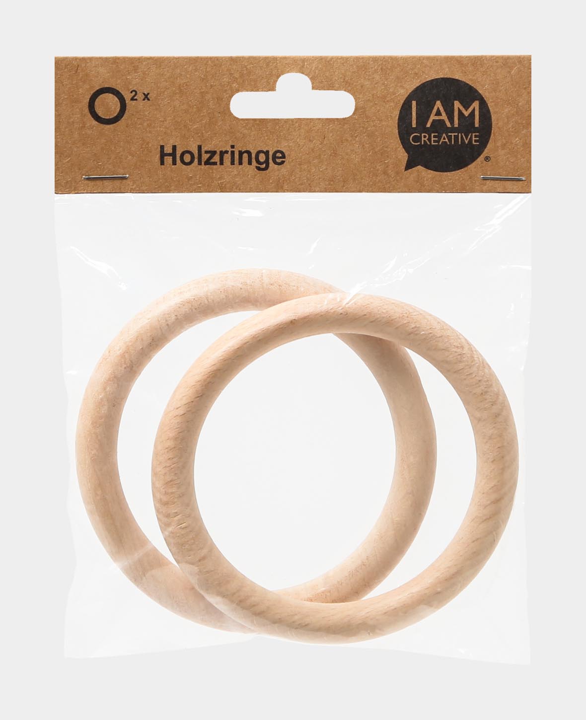 Wooden ring set, set with two untreated wooden hoops, natural, ø 105 x 10 mm, 2 rings