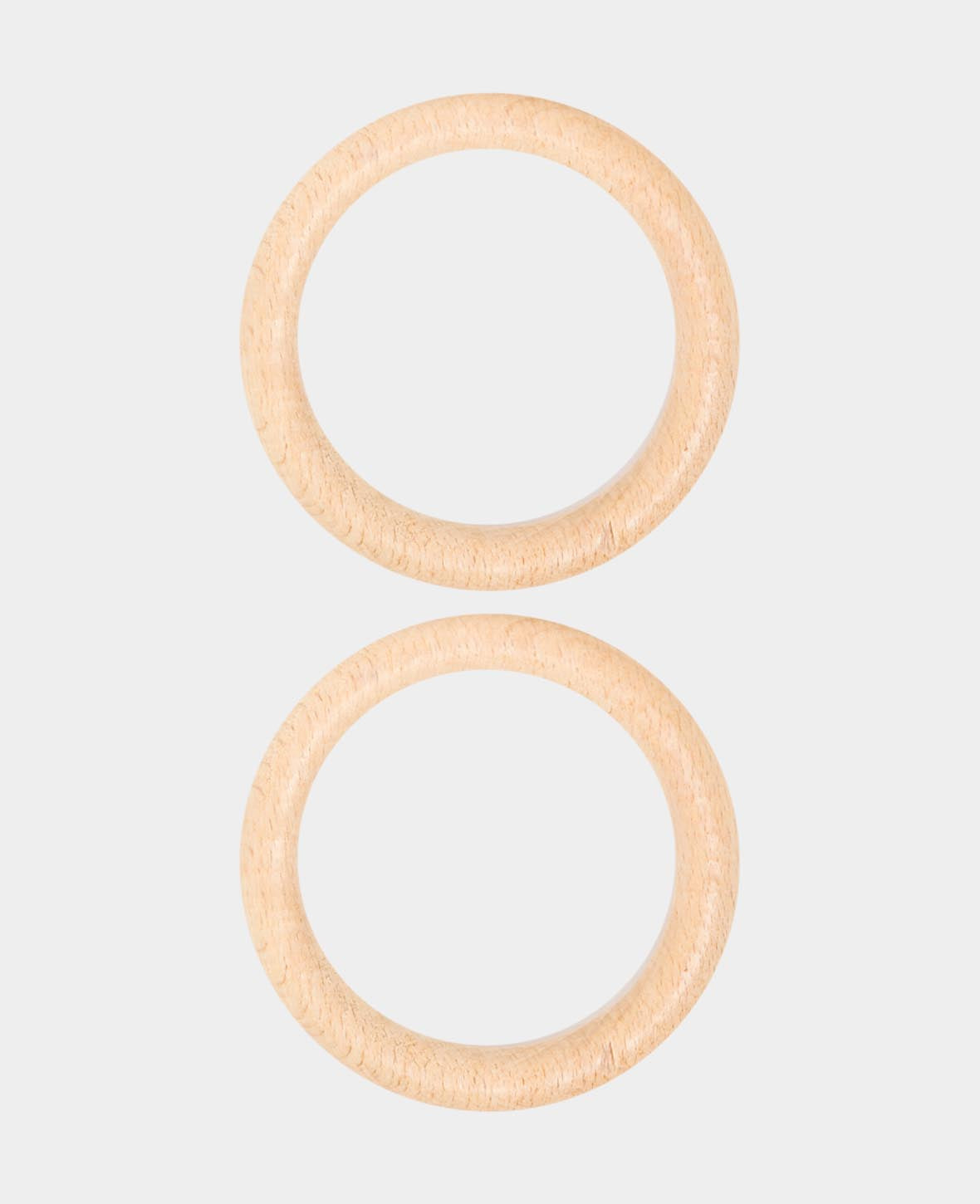 Wooden ring set, set with two untreated wooden rings, natural, ø 85 x 10 mm, 2 rings