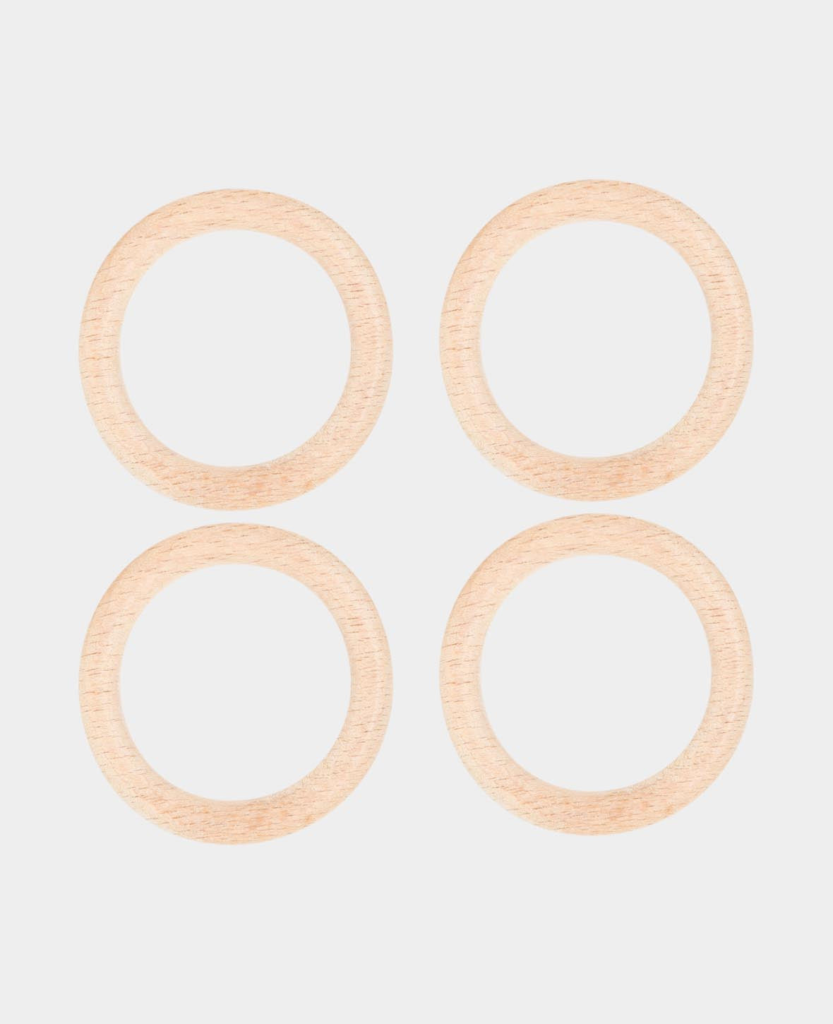 Holzringset, Set mit vier Holzreifen aus unbehandeltem Holz, Natur, ø 65 x 10 mm, 4 Ringe