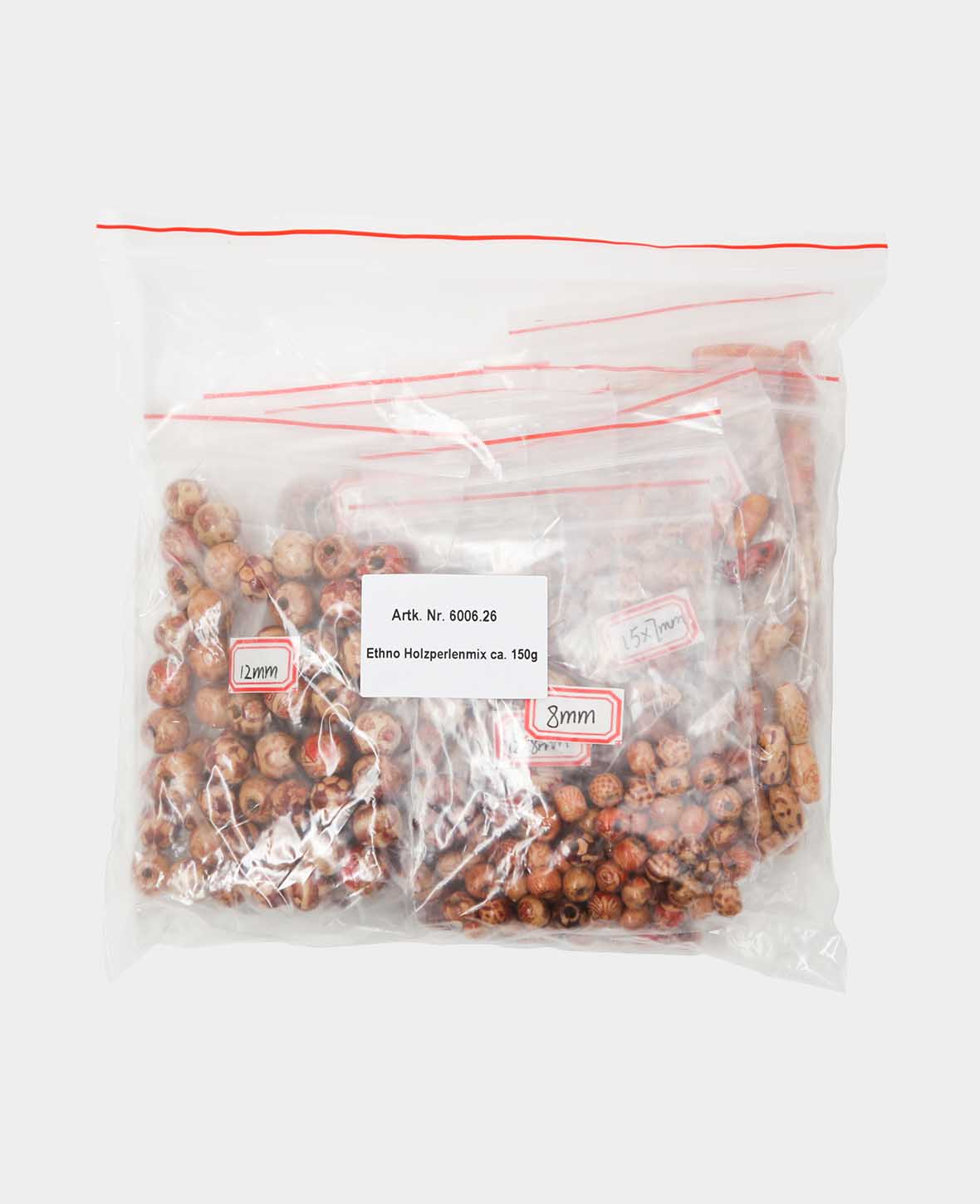 Mélange de perles en bois ethniques environ 150 g