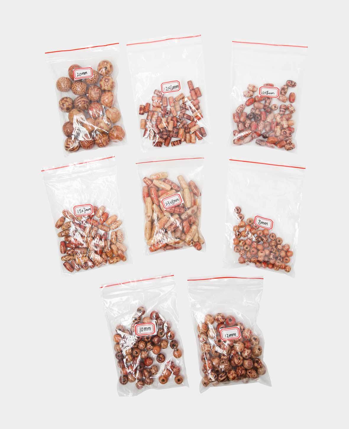 Mélange de perles en bois ethniques environ 150 g