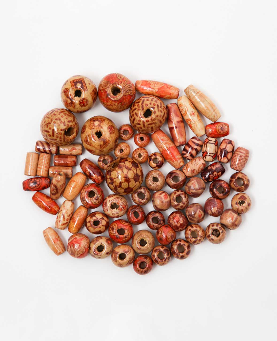 Mélange de perles en bois ethniques environ 150 g