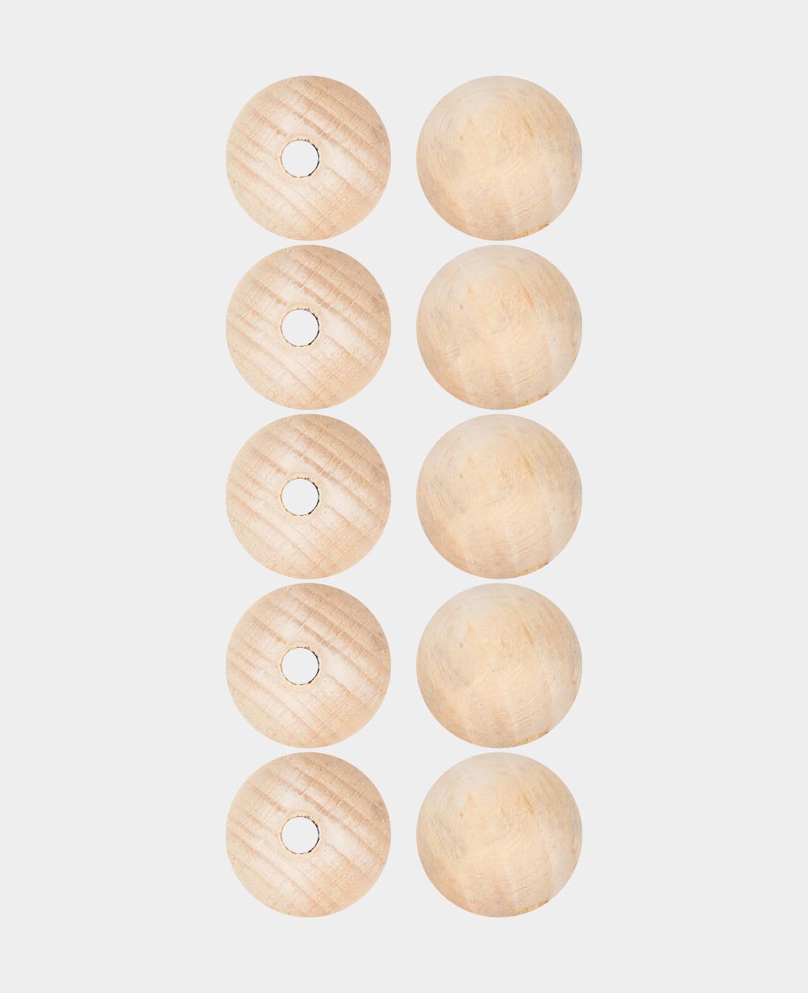 Rohholzkugeln, Holzperlen aus unbehandeltem Holz, Natur, ø 20 mm, 10 Stk.