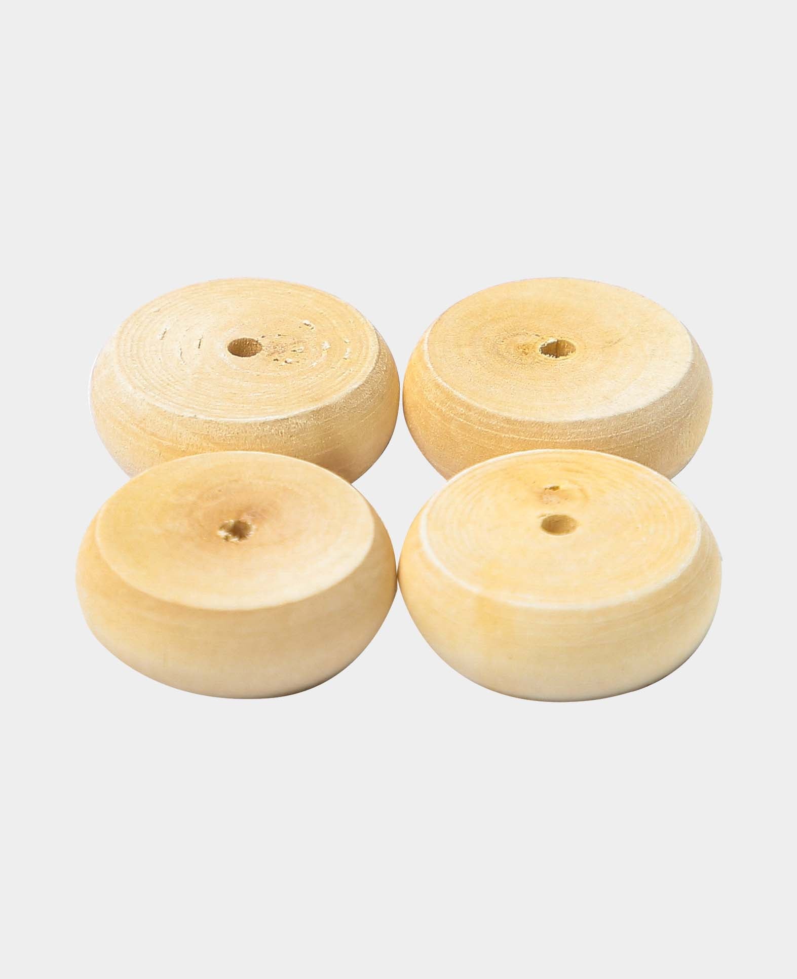 Roues en bois, ø 30 x 10 mm, marron, 4 pcs