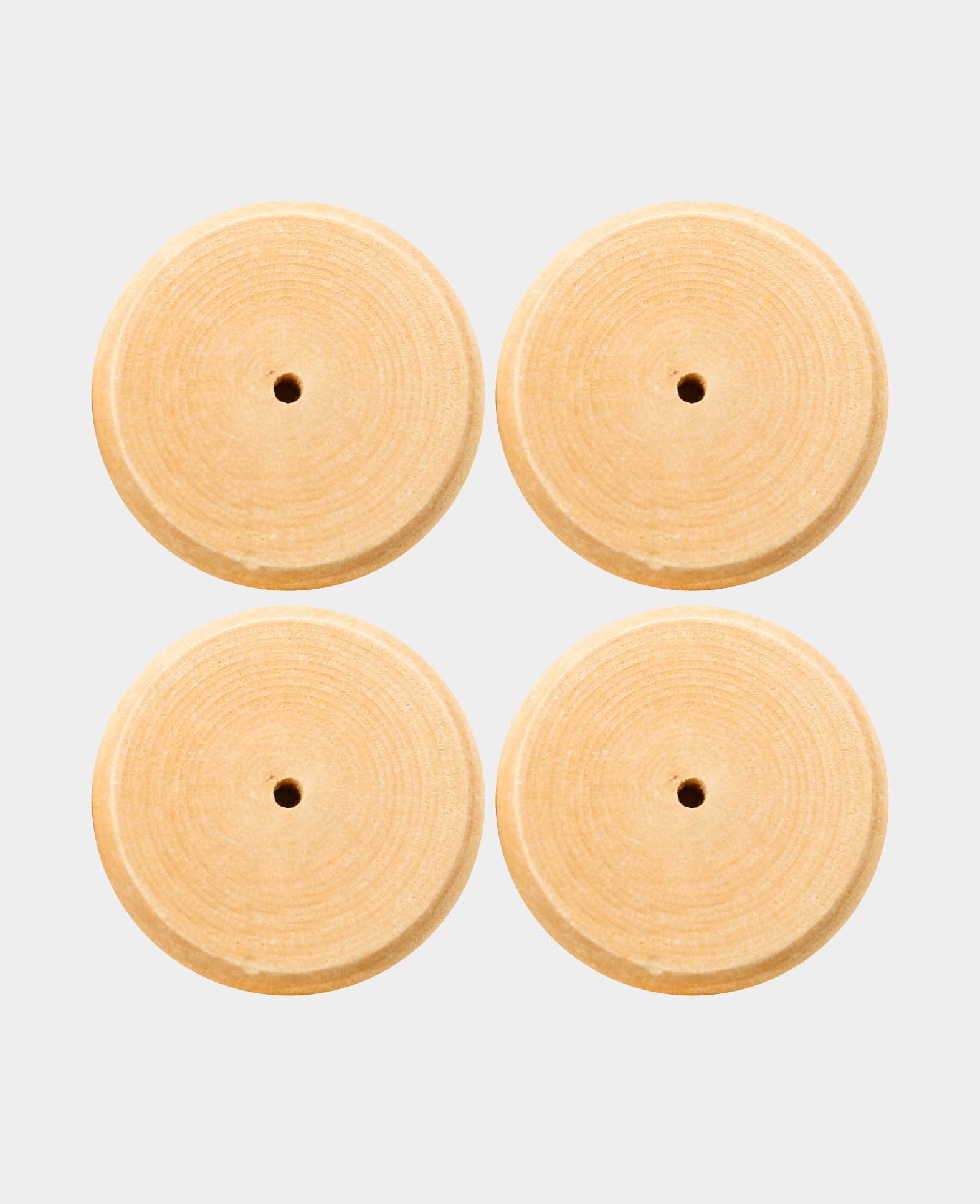 Wooden Wheels, ø 40 x 10 mm, Brown, 4 pcs.