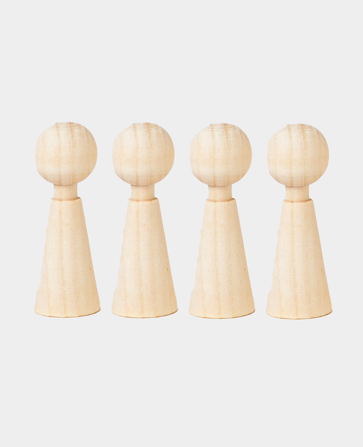 Spielfiguren konisch, unbehandeltes Birkenholz, ø 15 x 37 mm, Braun, 4 Stk.
