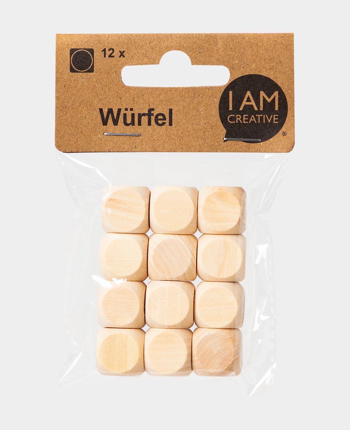 Würfel, 15 x 15 x 15 mm, unbehandeltes Birkenholz, Braun, 12 Stk.