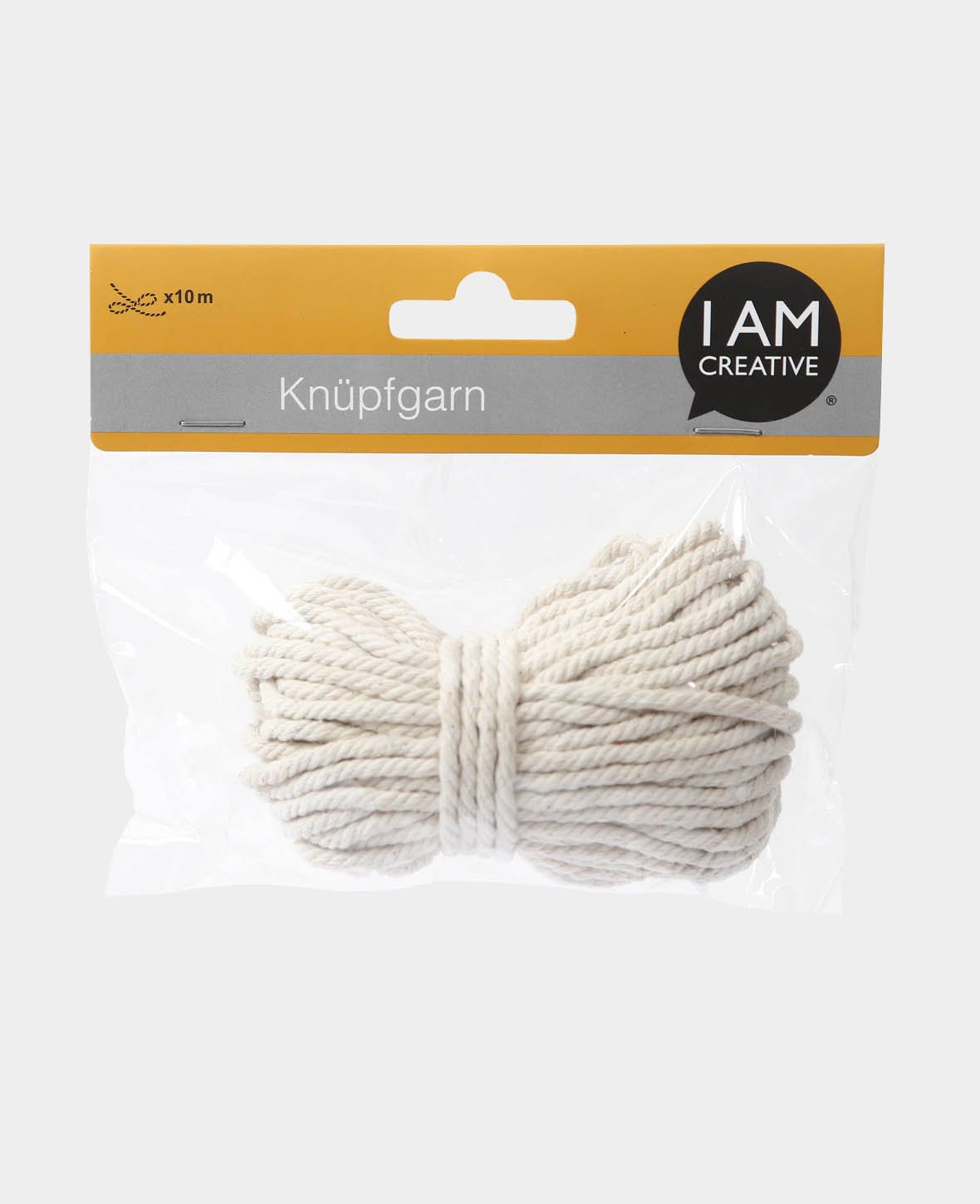 Knüpfgarn, Baumwollschnur für Makramee Projekte, Natur, 2.5 mm x 10 m