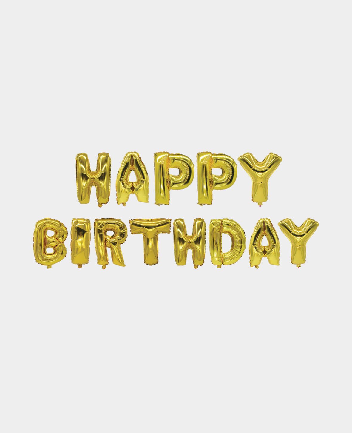 Let's Celebrate, 13 gold foil letter balloons HAPPY BIRTHDAY, 35 cm incl. 2 inflation straws