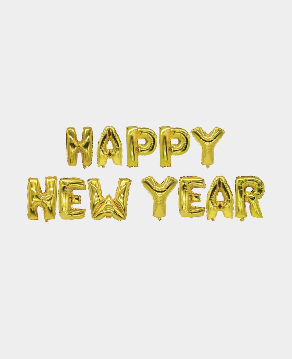 Let’s Celebrate, 12 golden letter foil balloons HAPPY NEW YEAR, 35 cm incl. 2 inflation straws