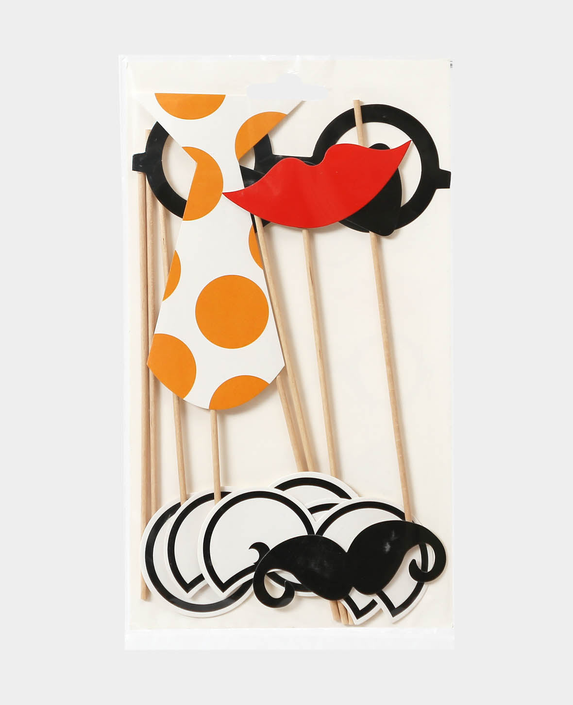 Party Selfiestick-Set, Requisiten-Set für Fotobox Fotoaufnahmen an Silvester-, Geburtstags- oder Hochzeitpartys aus Papier mit Laseraufdruck, 8 tlg.