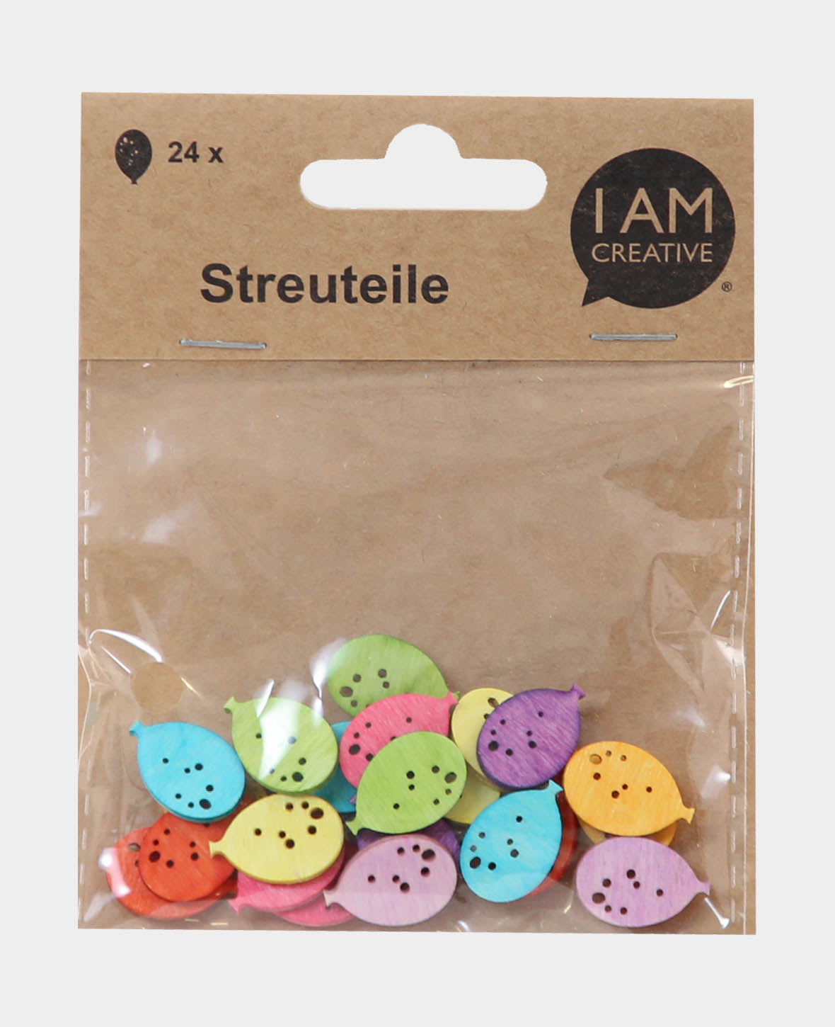 Streuteile Ballone, Bunt, ca. 2 cm, 24 Stk.