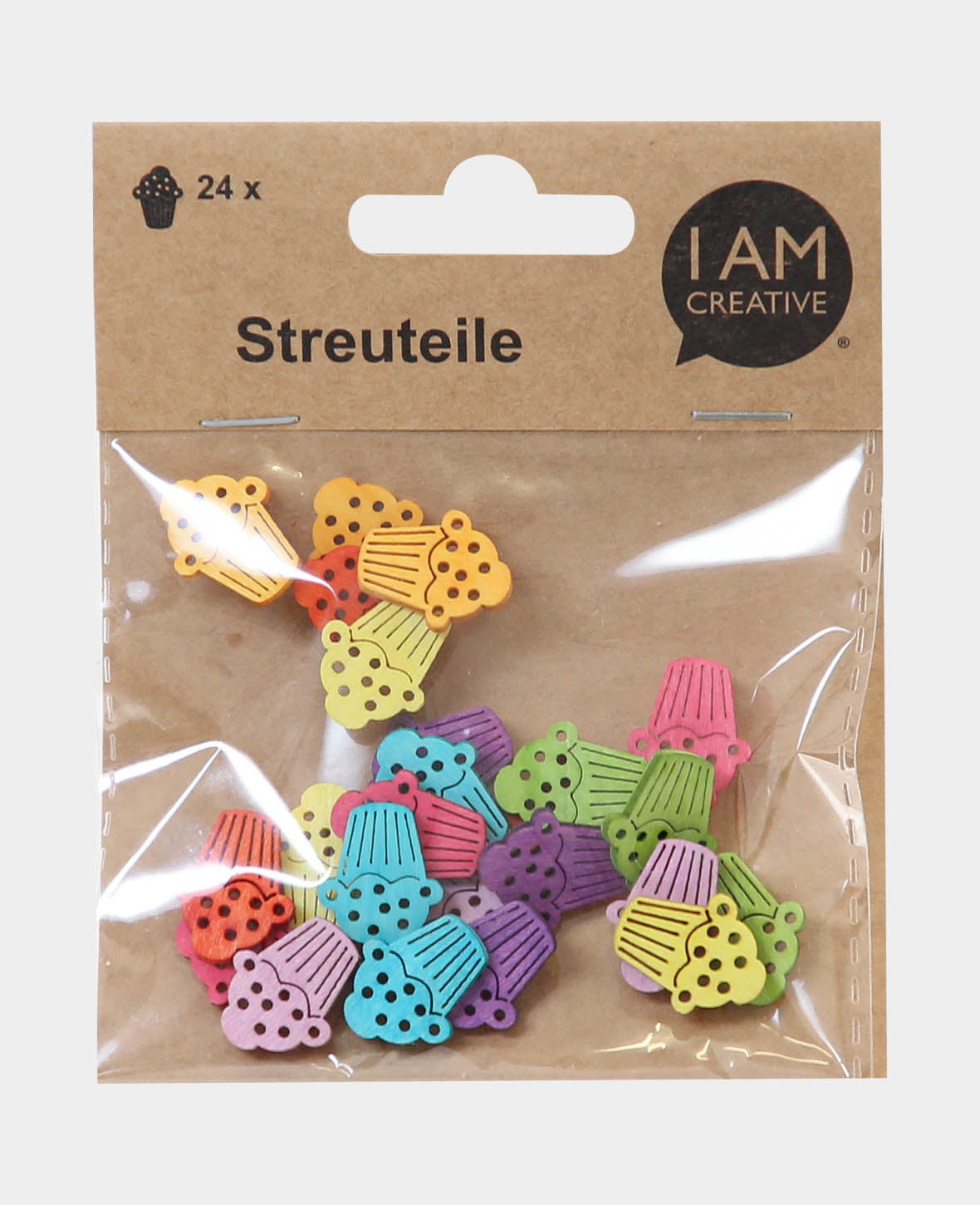 Streuteile Muffins, Bunt, ca. 2 cm, 24 Stk.