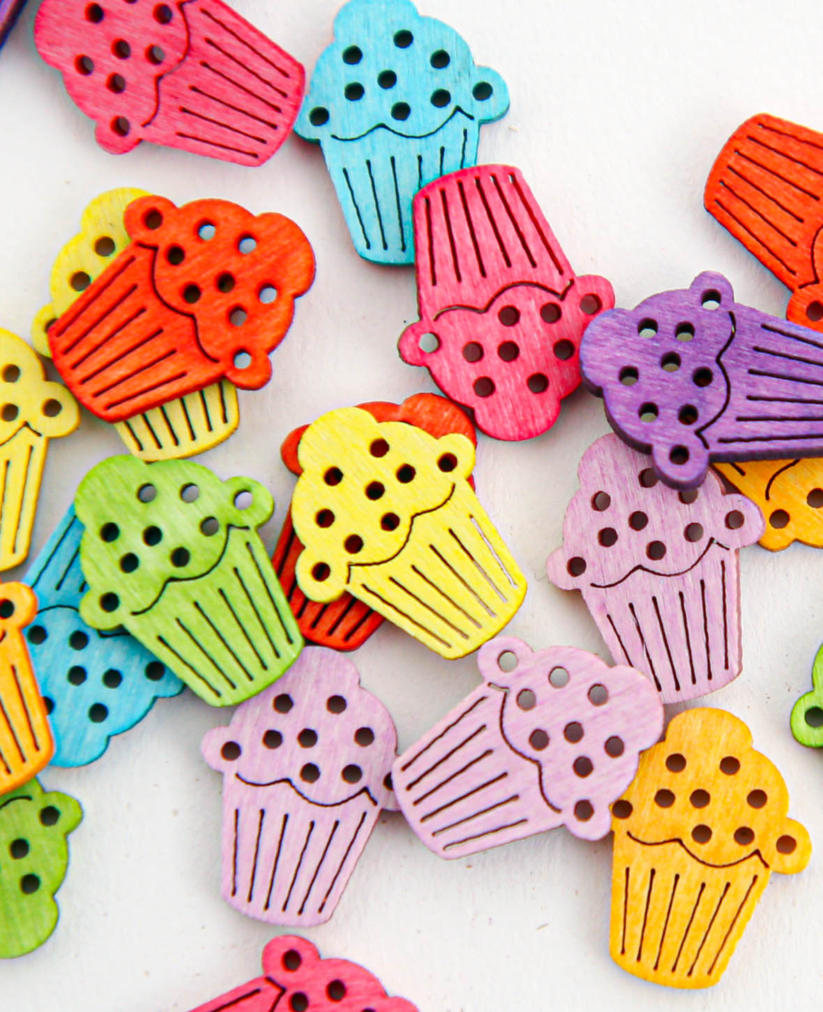 Streuteile Muffins, Bunt, ca. 2 cm, 24 Stk.