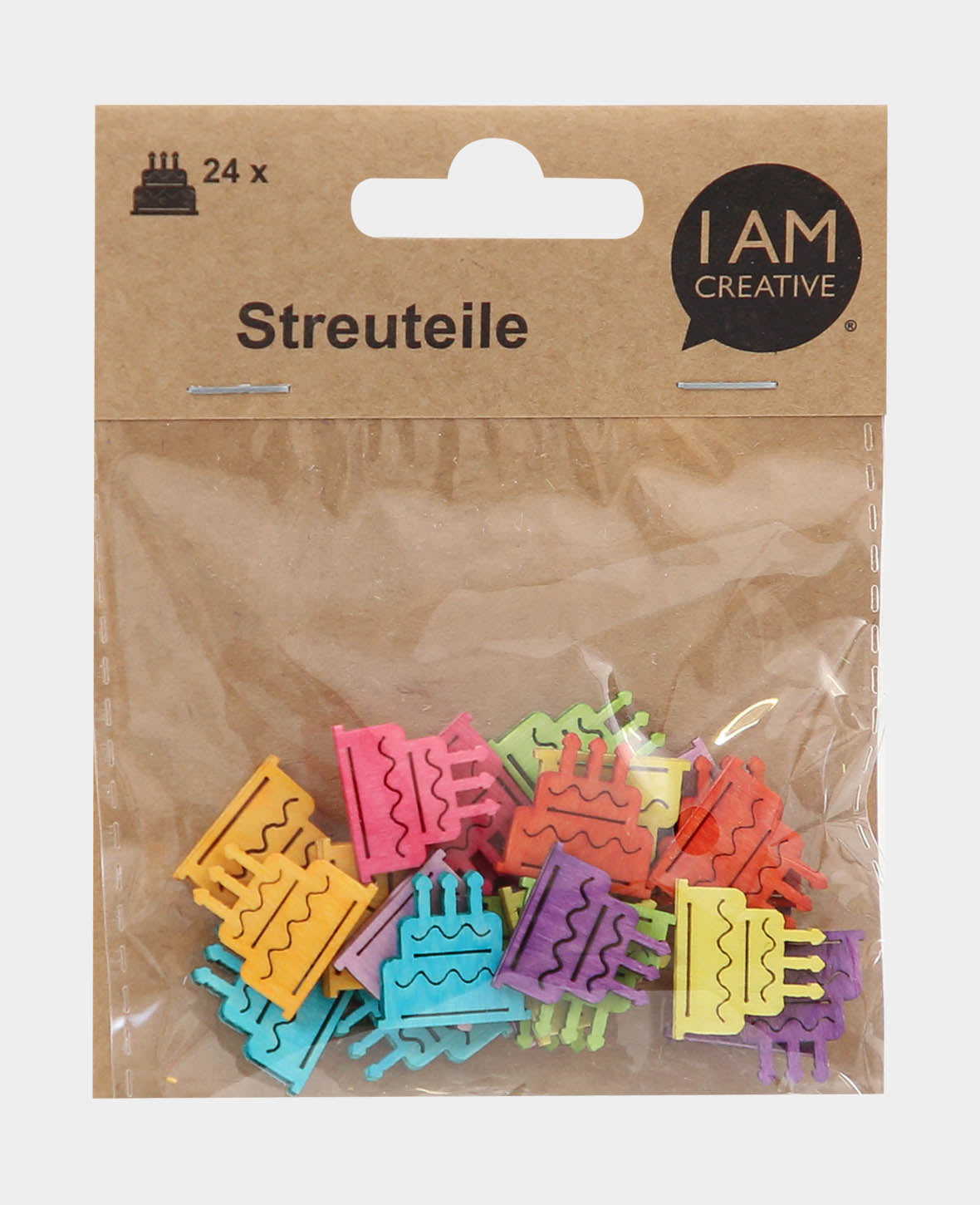Streuteile Kuchen, Bunt, ca. 2 cm, 24 Stk.