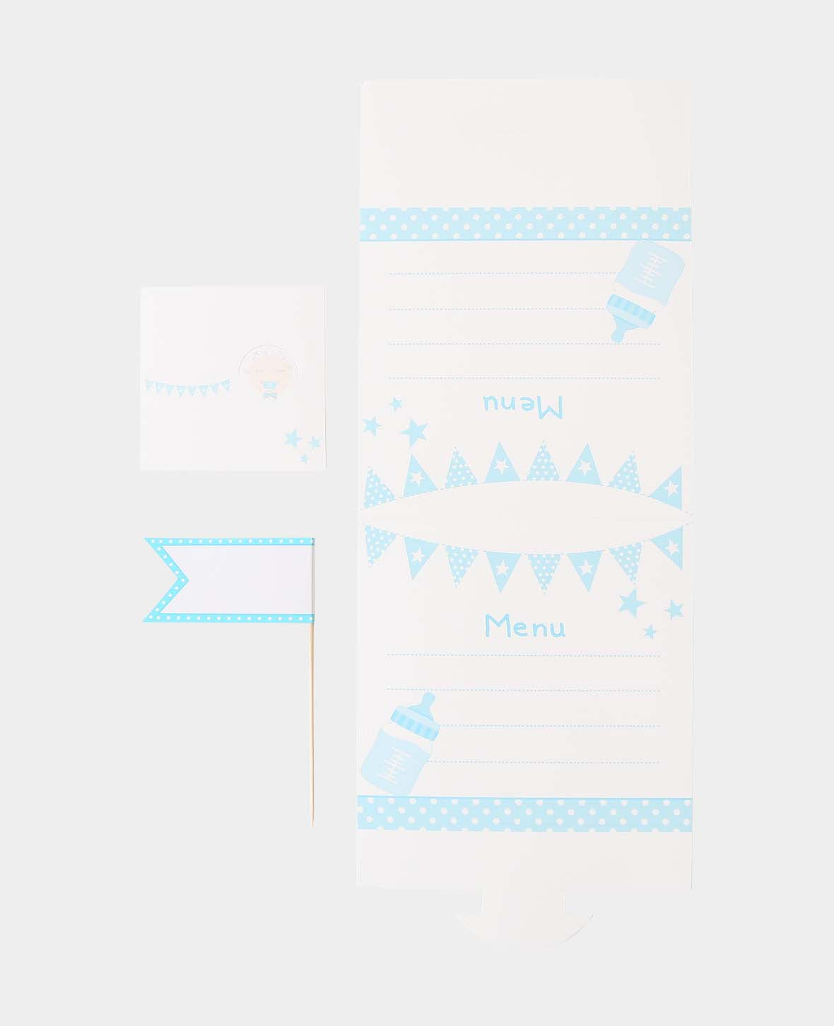 Lot de cartes pour menu bébé, Garçon